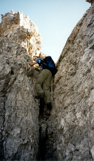 Rinne beim Übergang zum Ostgipfel